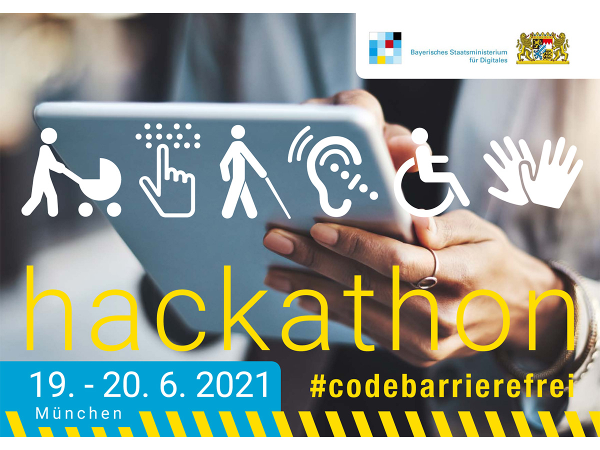 Key Visual, Hackathon #codebarrierefrei, Bayerisches Staatsministerium für Digitales, Full Service Werbeagentur Werbers Büro GmbH, Nürnberg